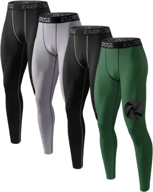 Men’s Thermal Compression Fleece Lined Pants Athletic Leggings Baselayer Cold Weather Workout Sports Running Tights