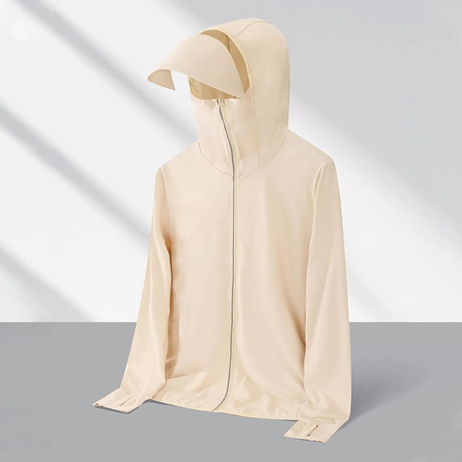 Men's UPF 50 Light Jacket Full Zip Sun Protection Hoodies Outdoor Long Sleeve Fishing Hiking Performance Cooling Shirt