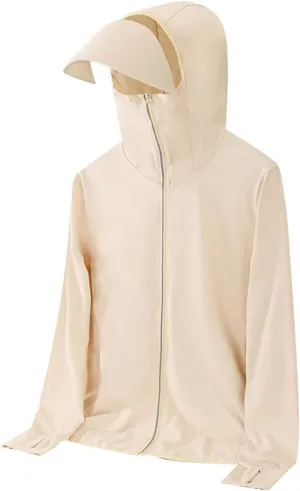 Men's UPF 50 Light Jacket Full Zip Sun Protection Hoodies Outdoor Long Sleeve Fishing Hiking Performance Cooling Shirt