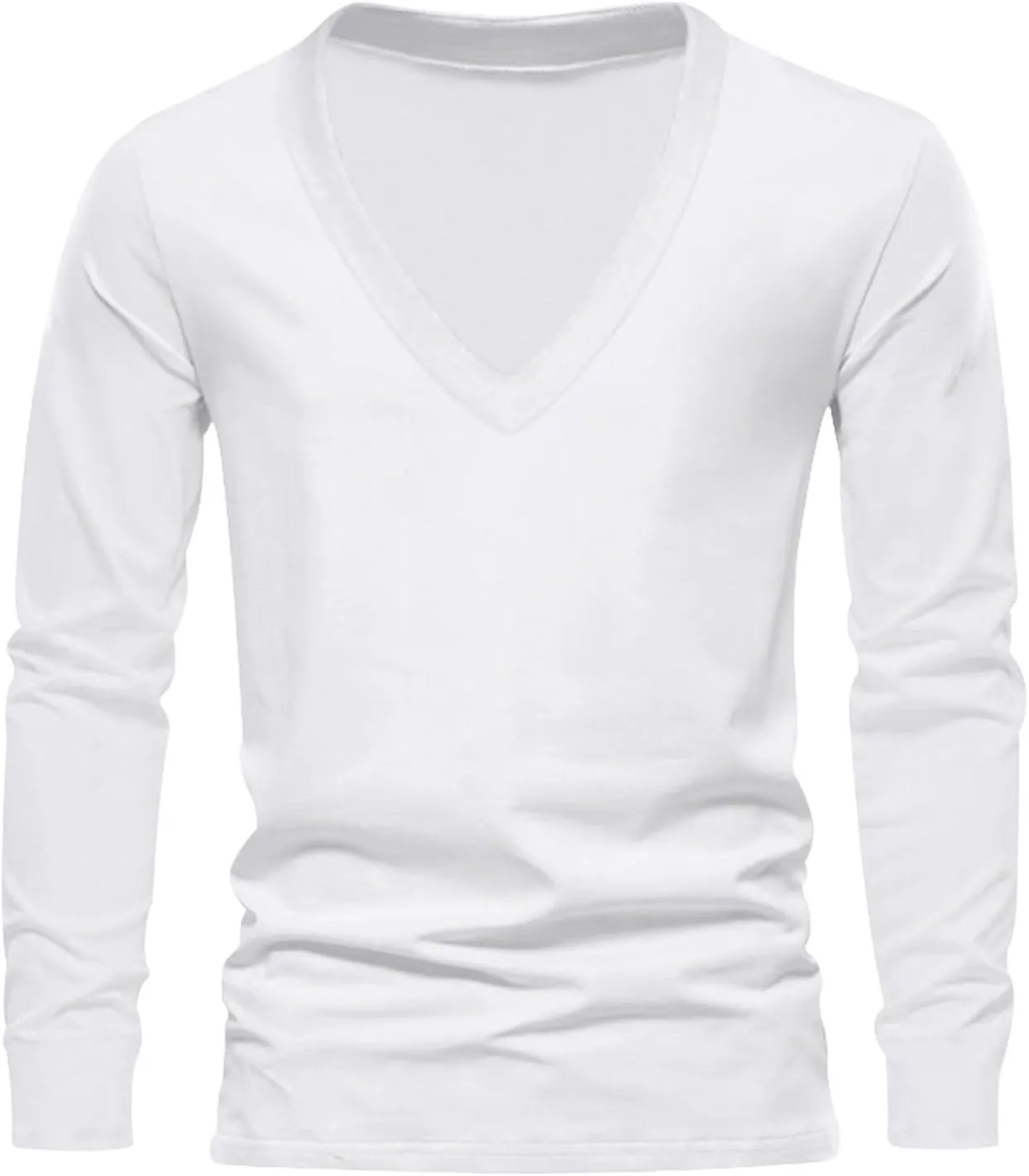Mens V Neck Sweater Thermal Basic Layer for Men Fall Winter Ribbed Knit Slim Fit Long Sleeve Pullover Top Underwear