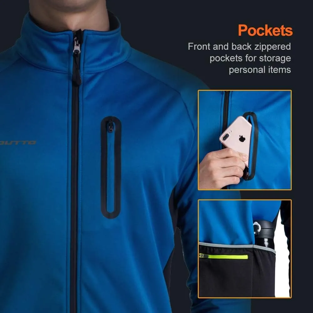 Mens Winter Cycling Jacket Reflective Water Resistant