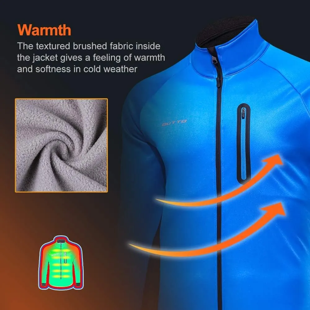 Mens Winter Cycling Jacket Reflective Water Resistant