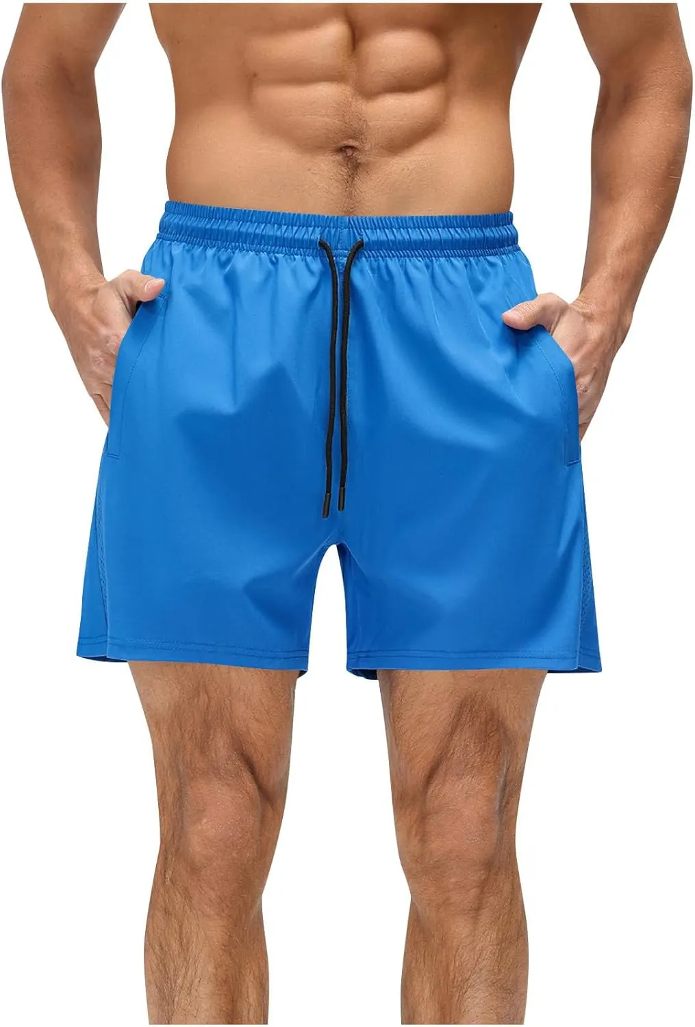 Men's Workout Shorts Athletic with Pockets Quick Dry Elastic Gym Running Active Lightweight Breathable Trunks