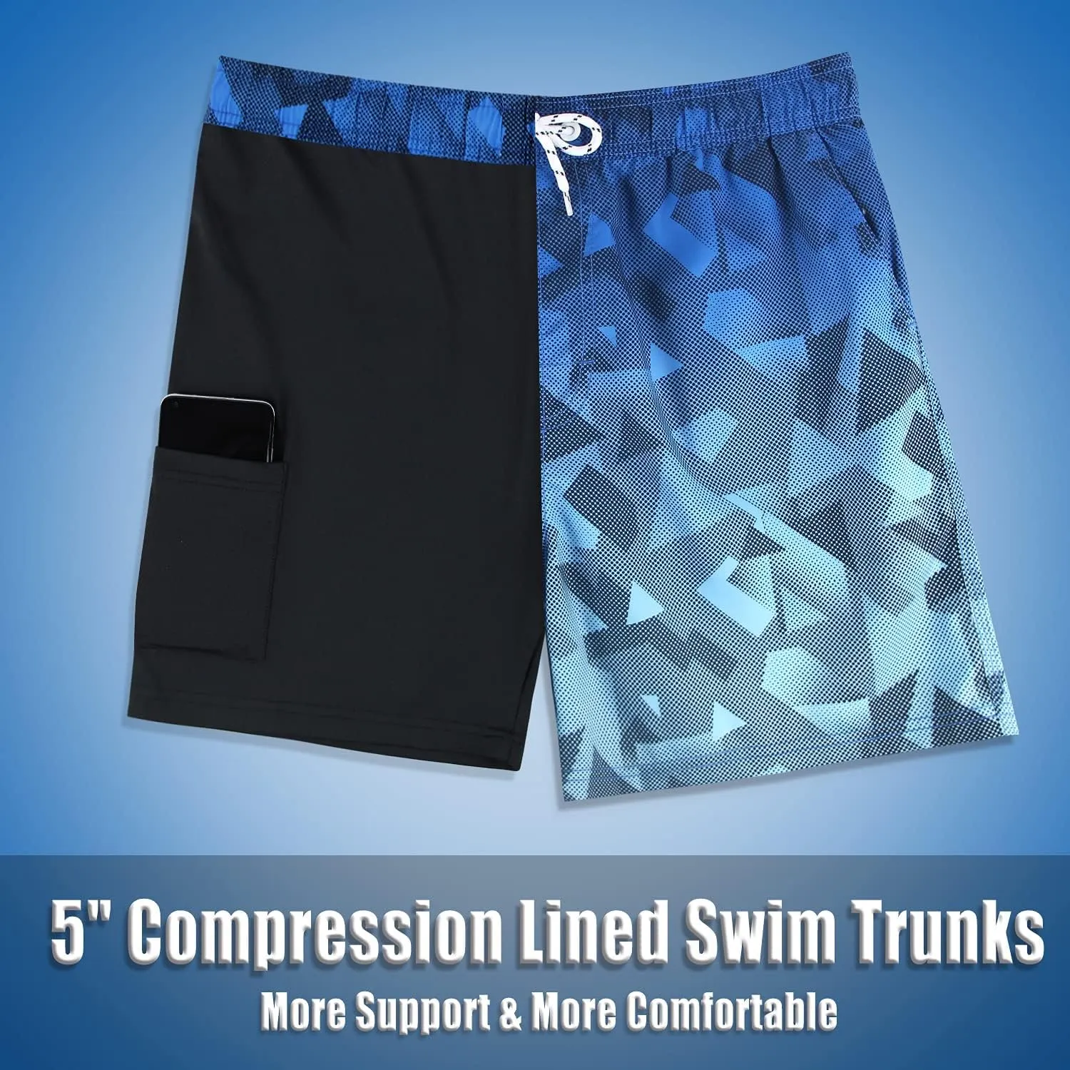 MILANKERR 5.5" Mens Swim Trunks with Compression Liner Quick Dry