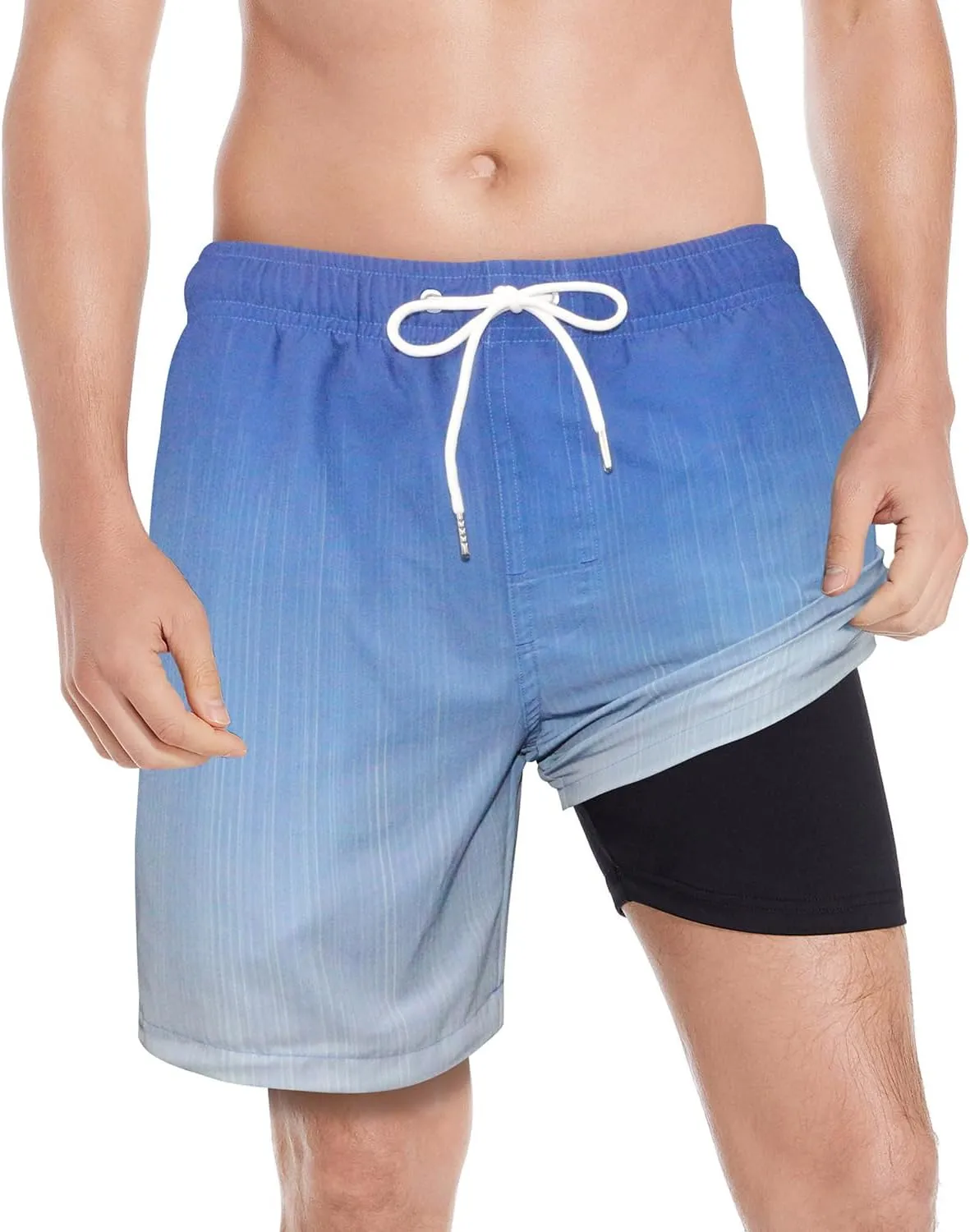 MILANKERR 5.5" Mens Swim Trunks with Compression Liner Quick Dry