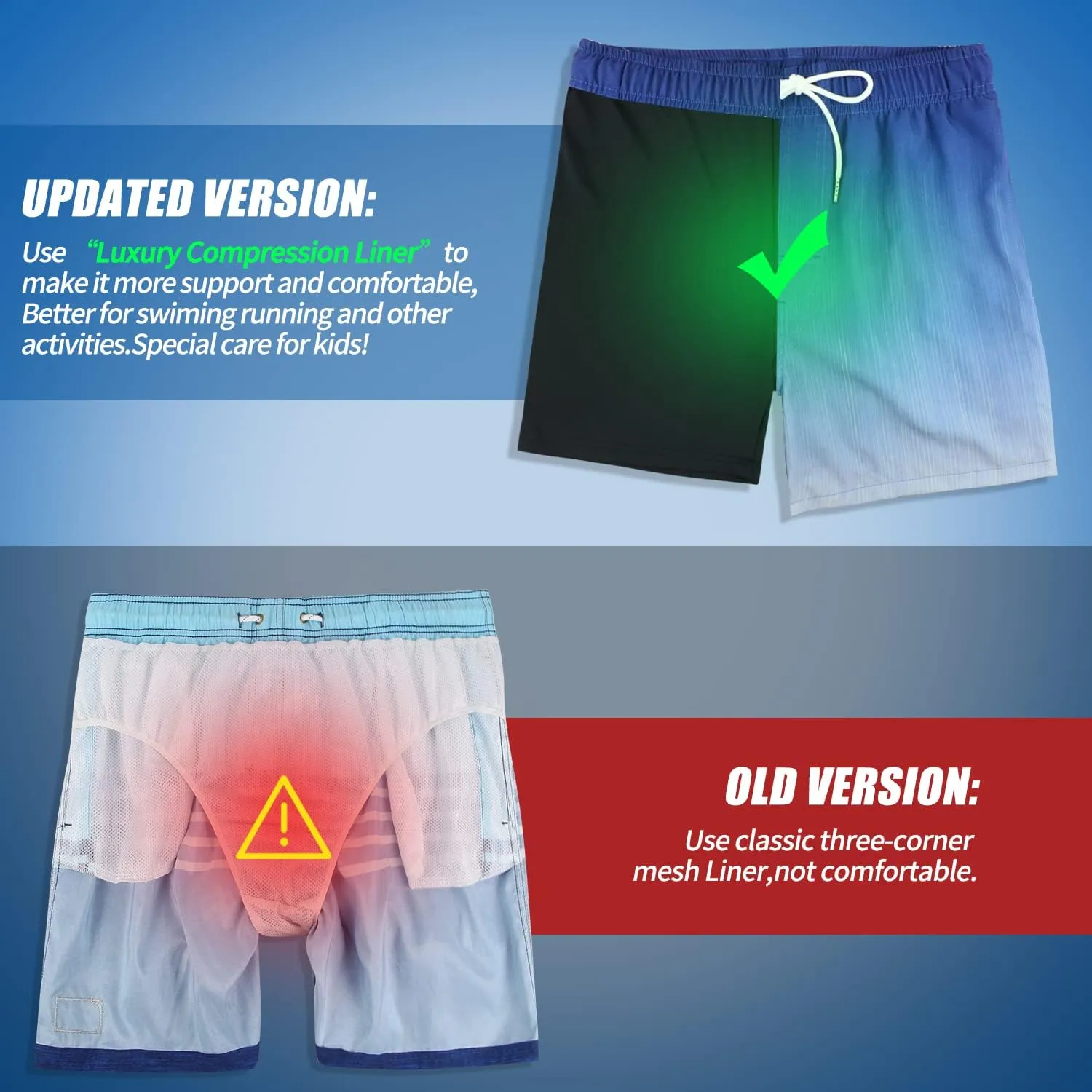 MILANKERR 5.5" Mens Swim Trunks with Compression Liner Quick Dry