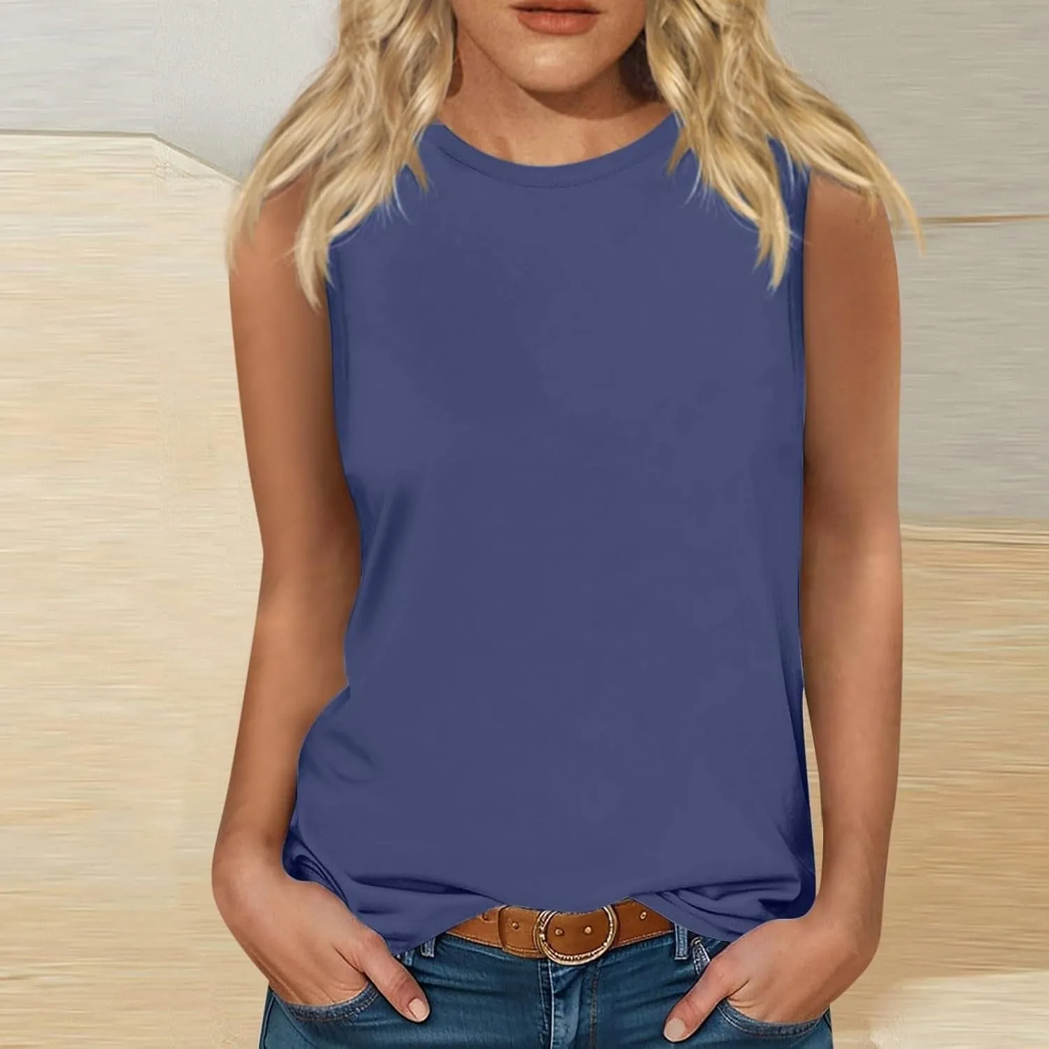Mock Turtleneck for Women Sleeveless Slim Fit Casual Stretch Vest Tops Solid Summer Basic Undershirts Sleeveless