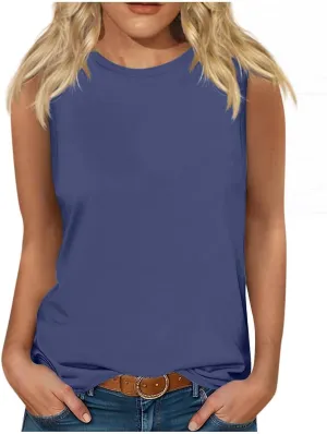 Mock Turtleneck for Women Sleeveless Slim Fit Casual Stretch Vest Tops Solid Summer Basic Undershirts Sleeveless