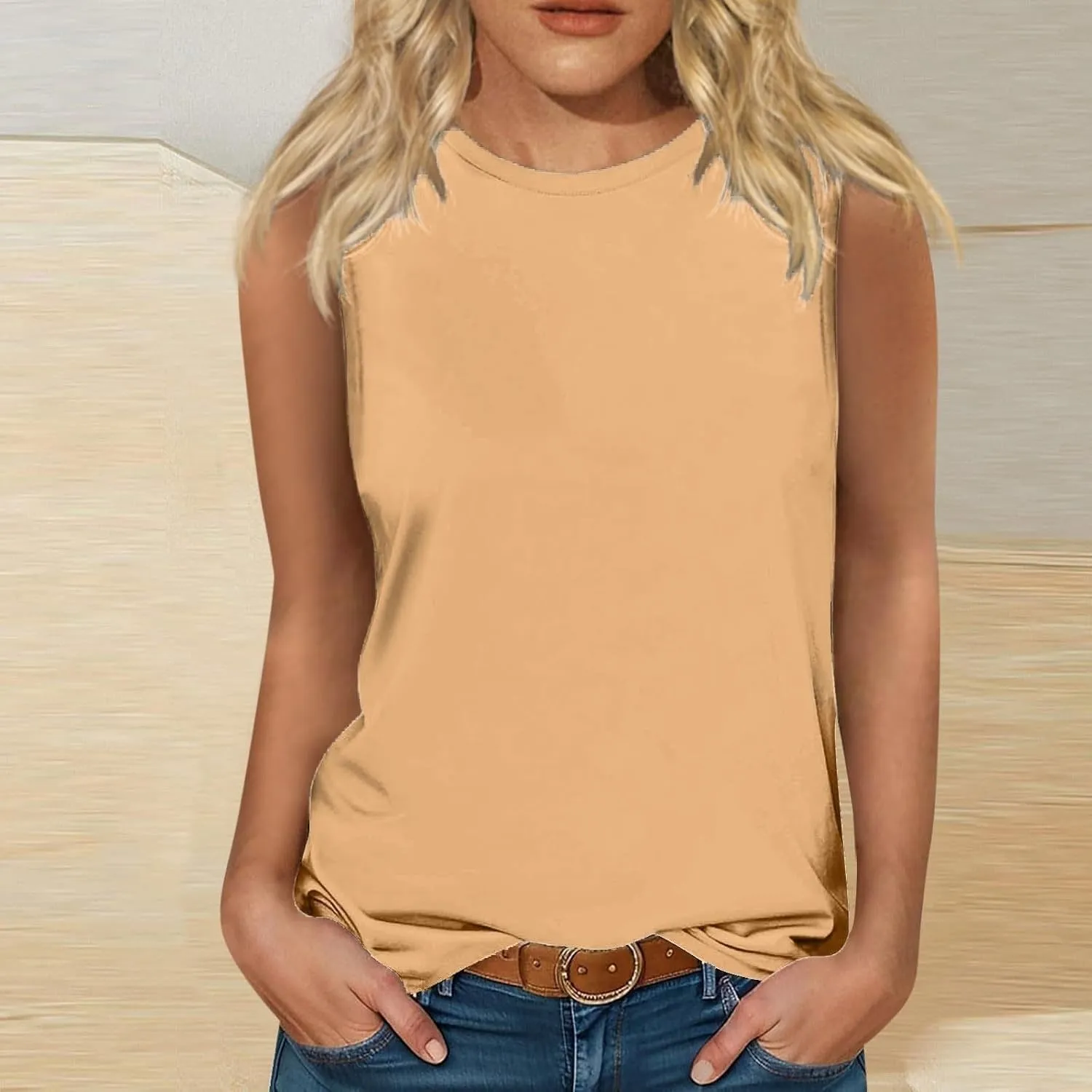 Mock Turtleneck for Women Sleeveless Slim Fit Casual Stretch Vest Tops Solid Summer Basic Undershirts Sleeveless