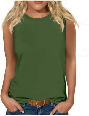 Mock Turtleneck for Women Sleeveless Slim Fit Casual Stretch Vest Tops Solid Summer Basic Undershirts Sleeveless