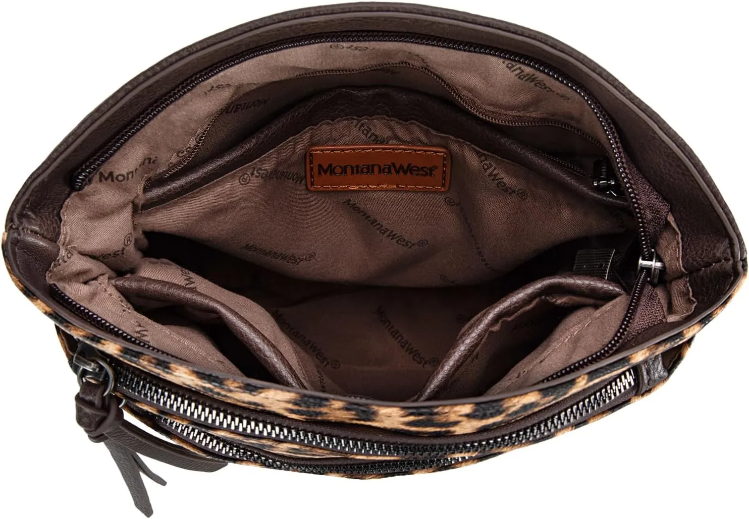 Montana West Multi Zip Pocket Large Crossbody Bag With Guitar Strap