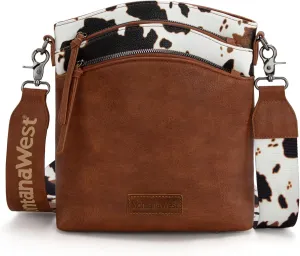 Montana West Multi Zip Pocket Large Crossbody Bag With Guitar Strap