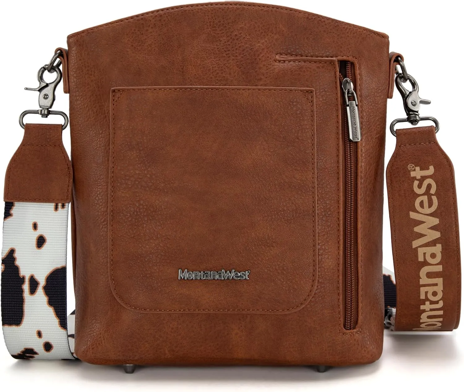 Montana West Multi Zip Pocket Large Crossbody Bag With Guitar Strap