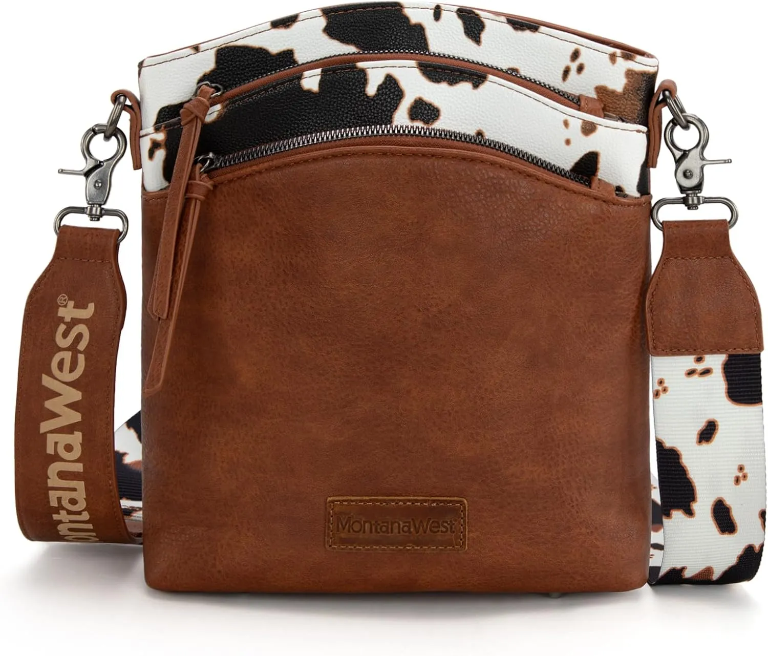 Montana West Multi Zip Pocket Large Crossbody Bag With Guitar Strap