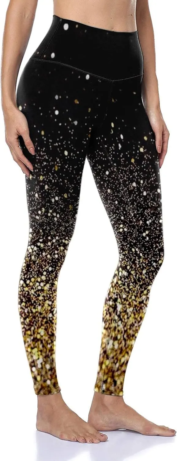 MRAFDGFB Sleep Slimmers Compression Leggings Plus Size Women Workout Silver Print Sports Yoga Pants Sexy Compression