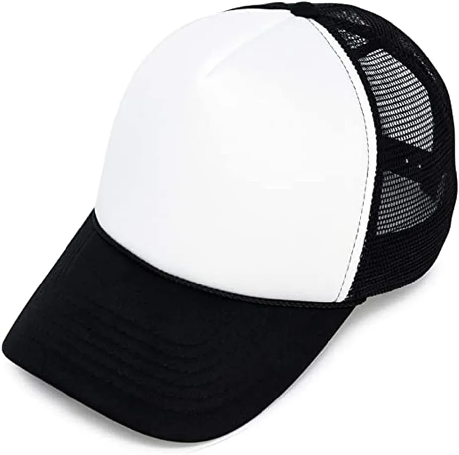 MR.R Sublimation Blank Polyester Mesh Cap Mesh Trucker Summer Mesh Cap,6 Pieces per Pack