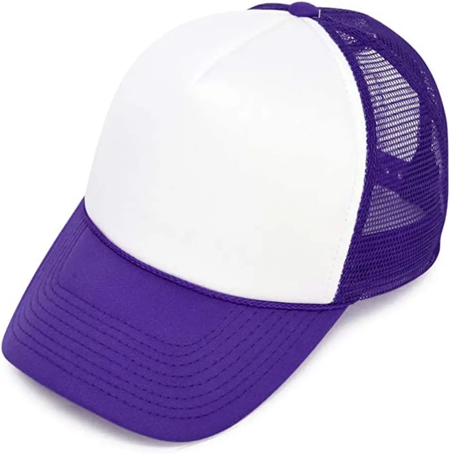 MR.R Sublimation Blank Polyester Mesh Cap Mesh Trucker Summer Mesh Cap,6 Pieces per Pack