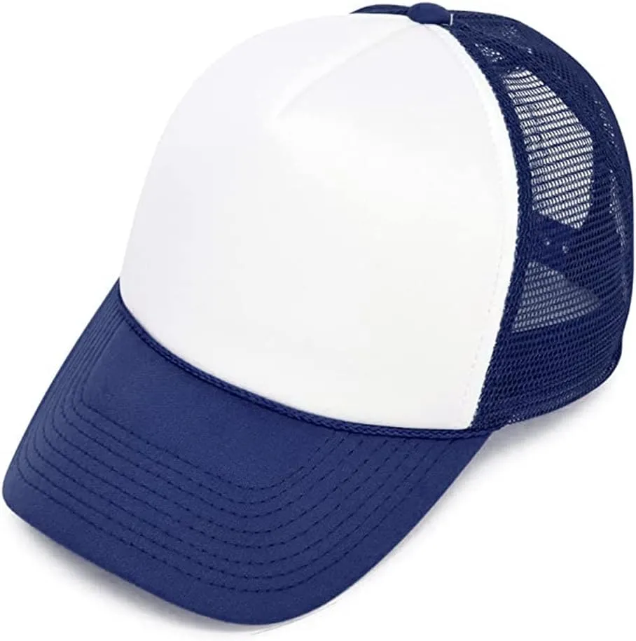 MR.R Sublimation Blank Polyester Mesh Cap Mesh Trucker Summer Mesh Cap,6 Pieces per Pack