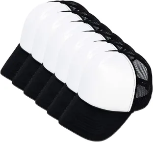 MR.R Sublimation Blank Polyester Mesh Cap Mesh Trucker Summer Mesh Cap,6 Pieces per Pack