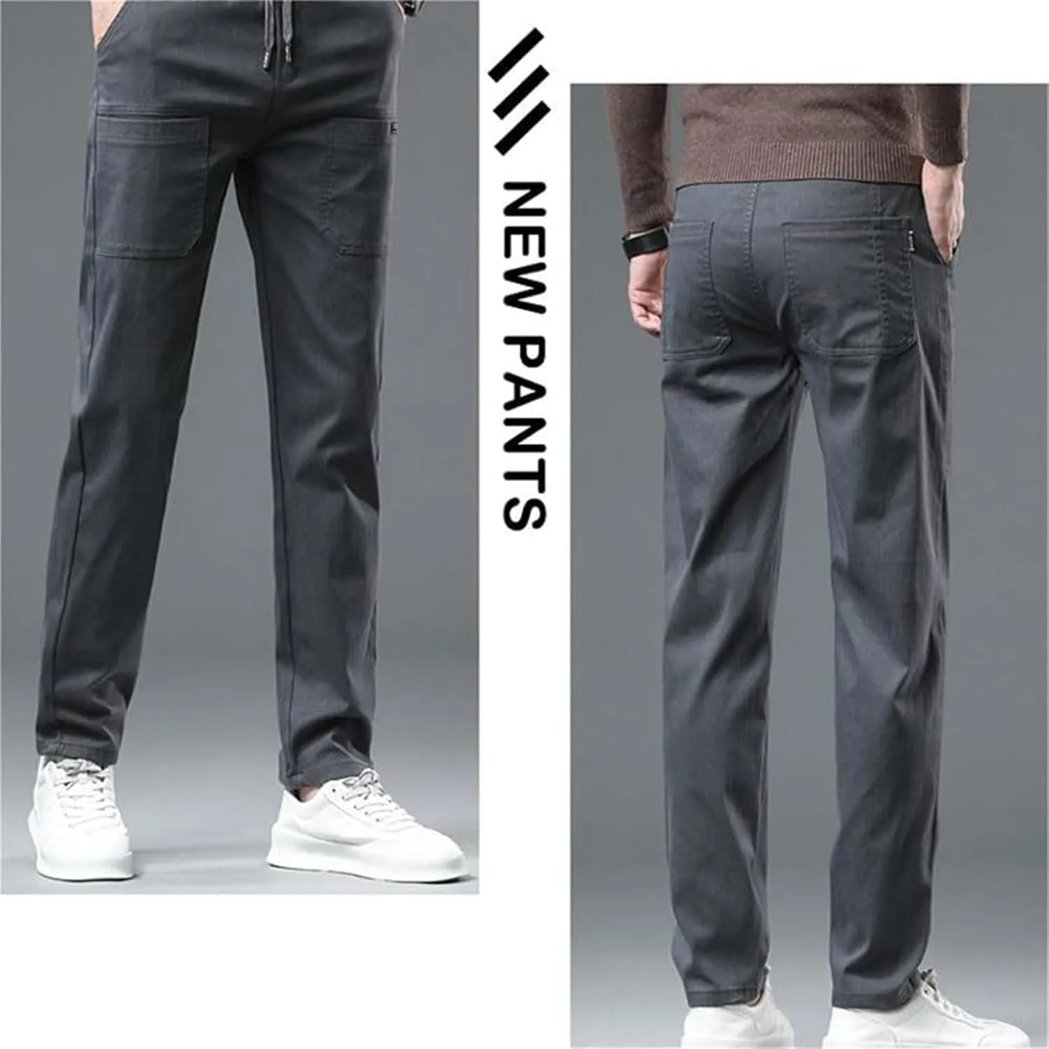 Multipants Luxury Pants, MultiPants - High Stretch Multi-Pocket Cargo Pants, Men Comfy Cargo High Stretch Pant-Blue||S