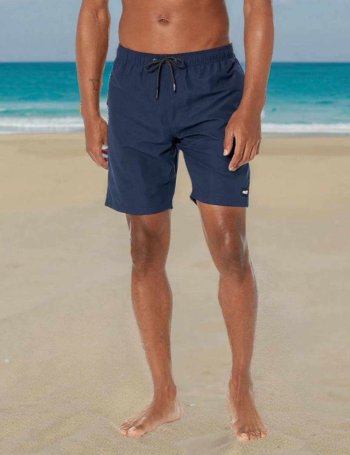 NEFF Men's 9" Quick Dry Swim Trunks with Lining