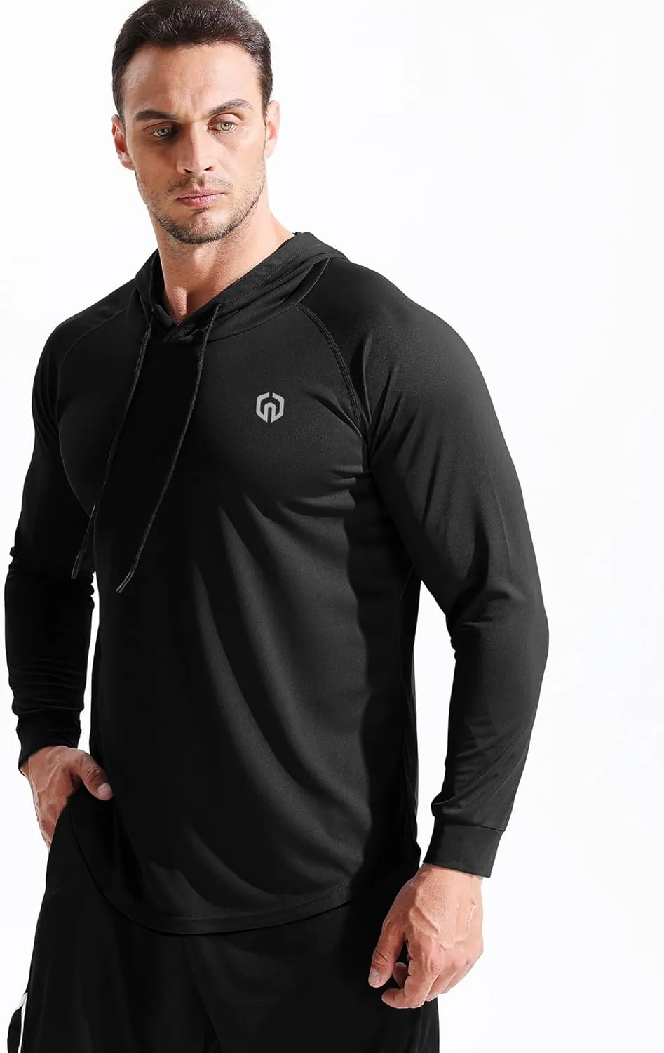 NELEUS Men's Dry Fit Athletic Shirt Workout Running Long Sleeve Shirts with Hoods