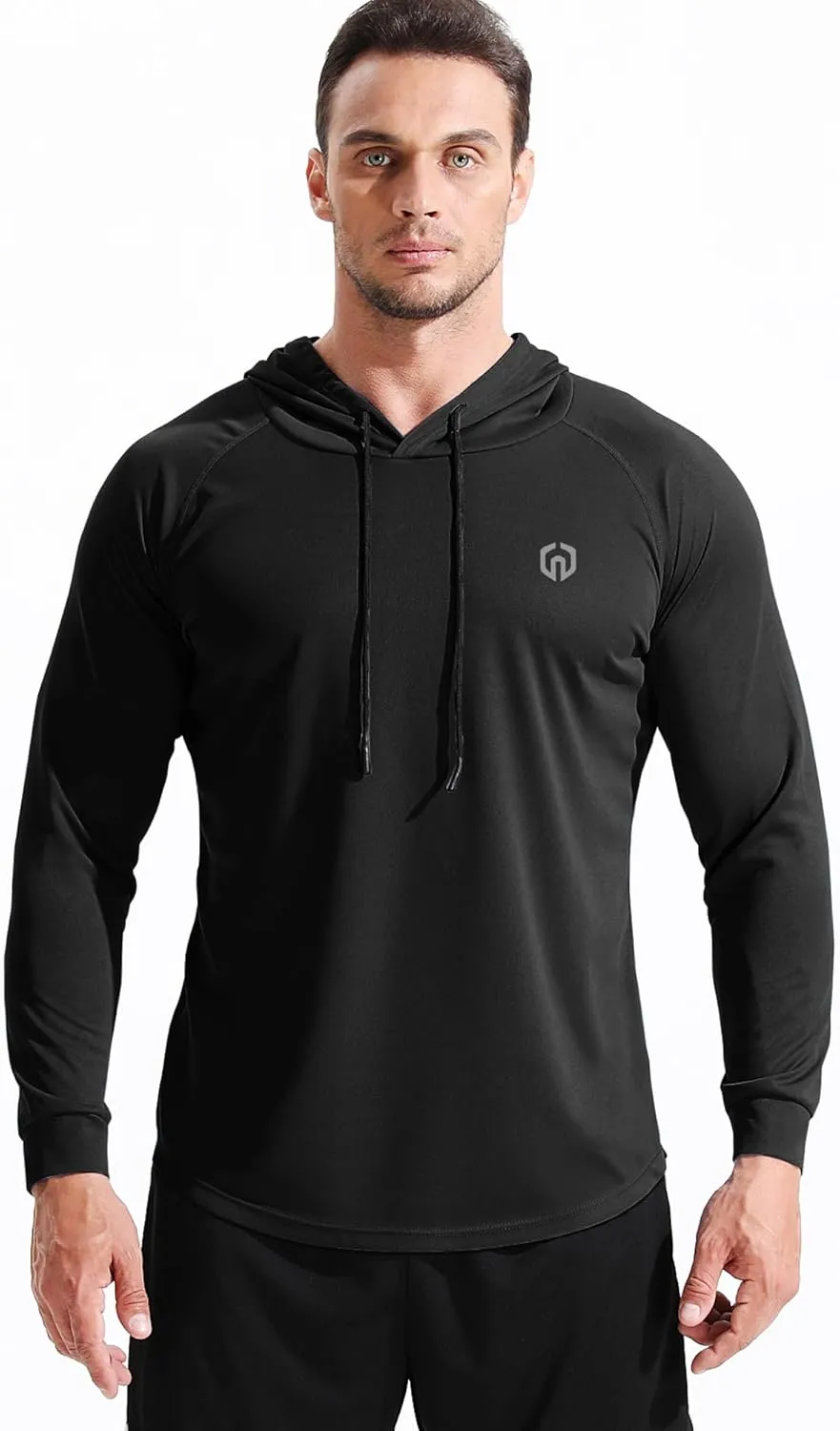 NELEUS Men's Dry Fit Athletic Shirt Workout Running Long Sleeve Shirts with Hoods