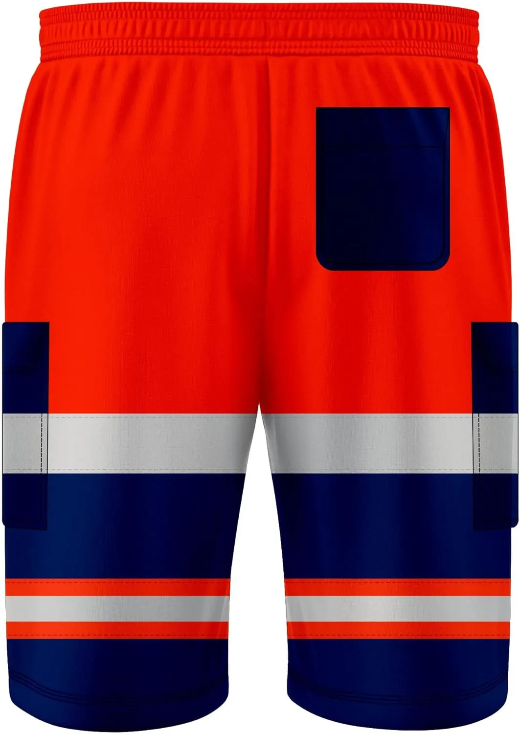 NOROZE Mens Hi Viz Safety Work 3/4 Shorts Side Pocket Bottoms Joggers Cargo Workwear