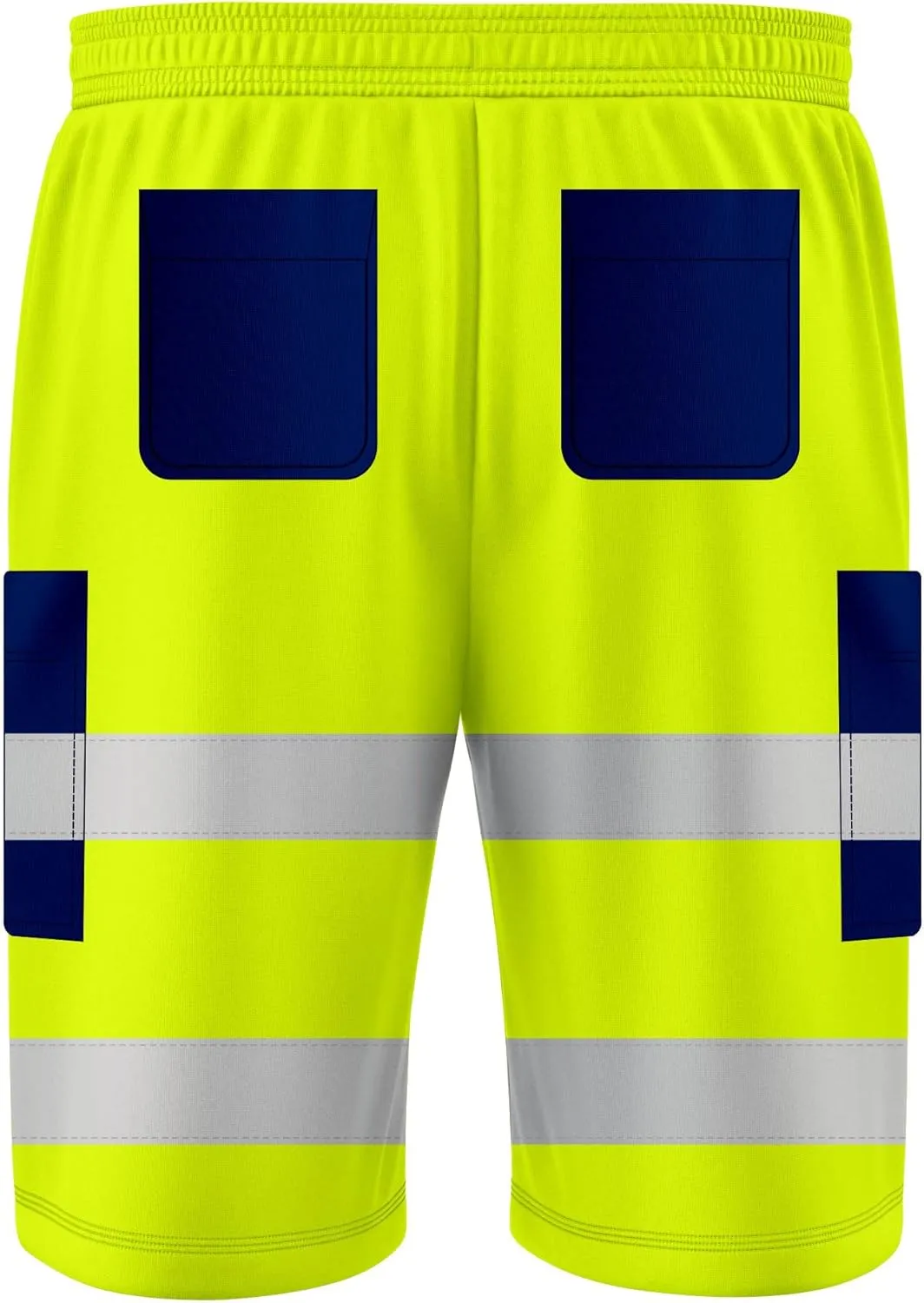 NOROZE Mens Hi Viz Safety Work 3/4 Shorts Side Pocket Bottoms Joggers Cargo Workwear
