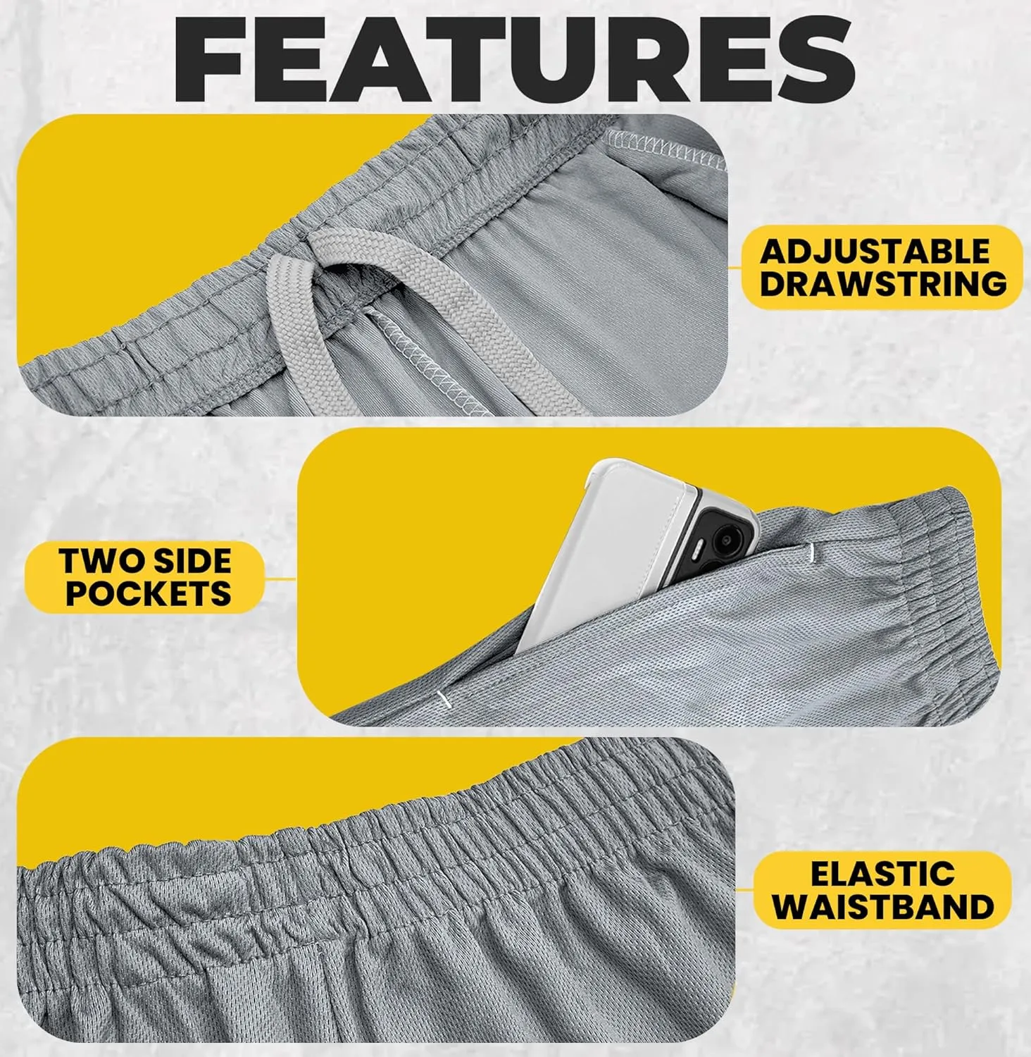 NY Threads Mens Athletic Shorts 2 Pack Quick Dry Lightweight Running Workout Gym Shorts with Pockets