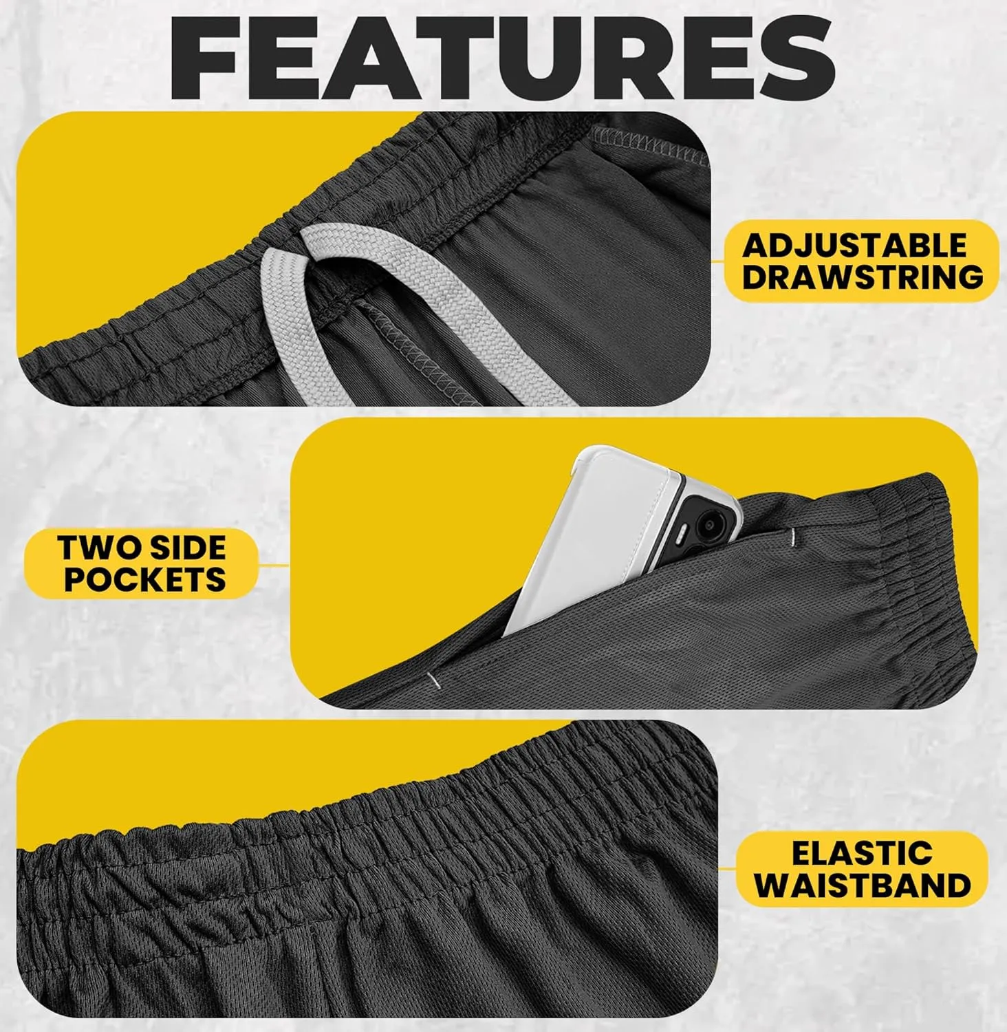 NY Threads Mens Athletic Shorts 2 Pack Quick Dry Lightweight Running Workout Gym Shorts with Pockets