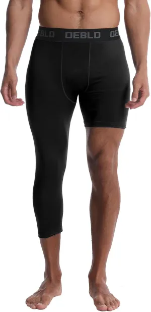 OEBLD Single Leg 3/4 Compression Tights, Unisex Sports Compression Pants, Basketball Leg Sleeves