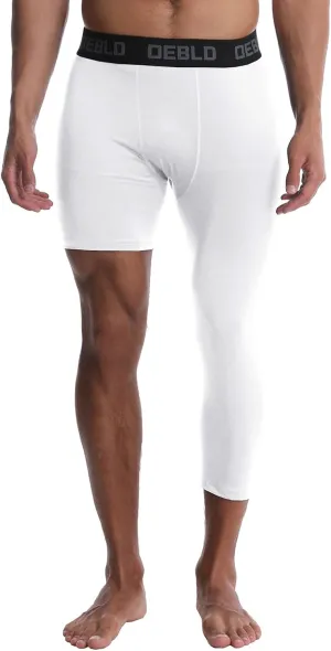 OEBLD Single Leg 3/4 Compression Tights, Unisex Sports Compression Pants, Basketball Leg Sleeves