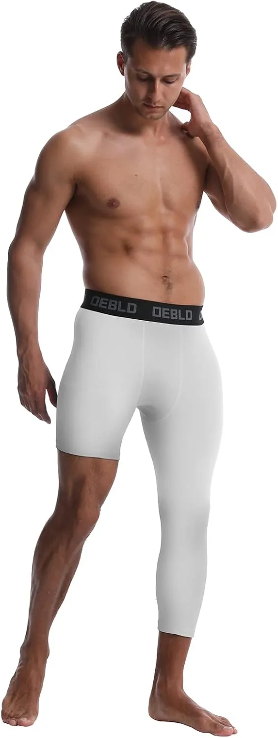 OEBLD Single Leg 3/4 Compression Tights, Unisex Sports Compression Pants, Basketball Leg Sleeves