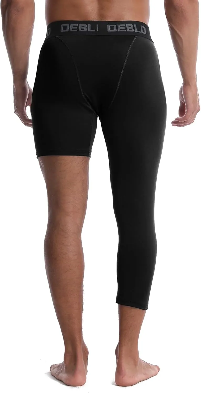 OEBLD Single Leg 3/4 Compression Tights, Unisex Sports Compression Pants, Basketball Leg Sleeves