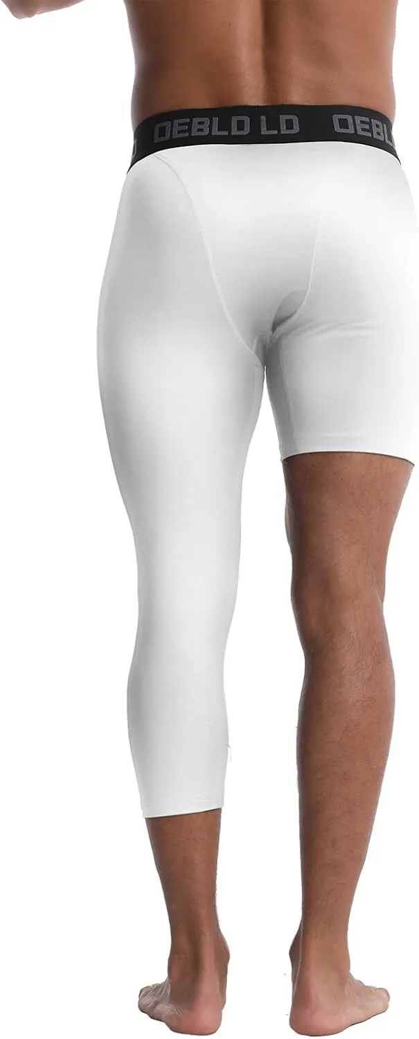 OEBLD Single Leg 3/4 Compression Tights, Unisex Sports Compression Pants, Basketball Leg Sleeves