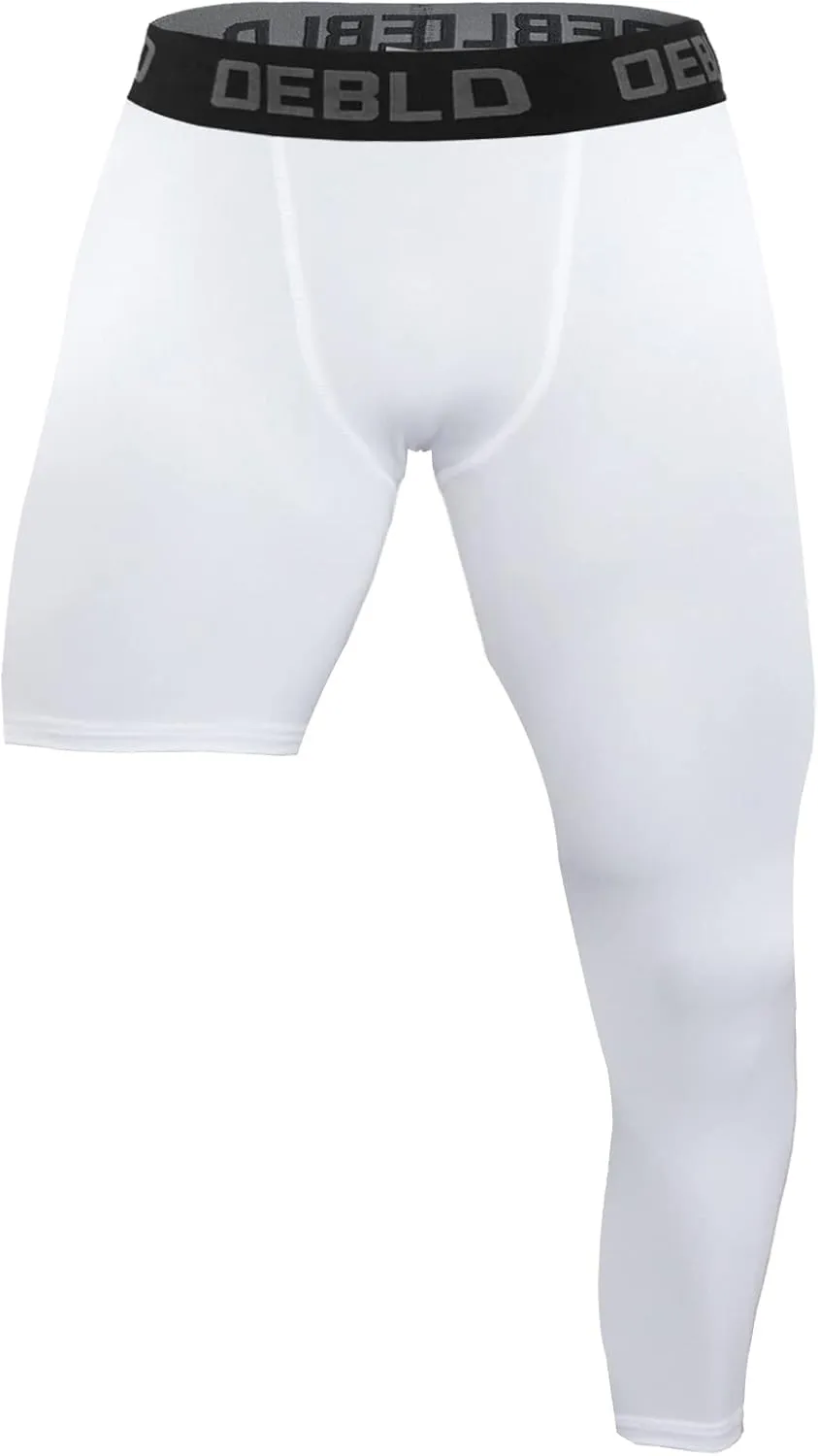 OEBLD Single Leg 3/4 Compression Tights, Unisex Sports Compression Pants, Basketball Leg Sleeves