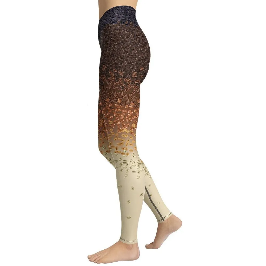 Ombre Coffee Beans Yoga Leggings