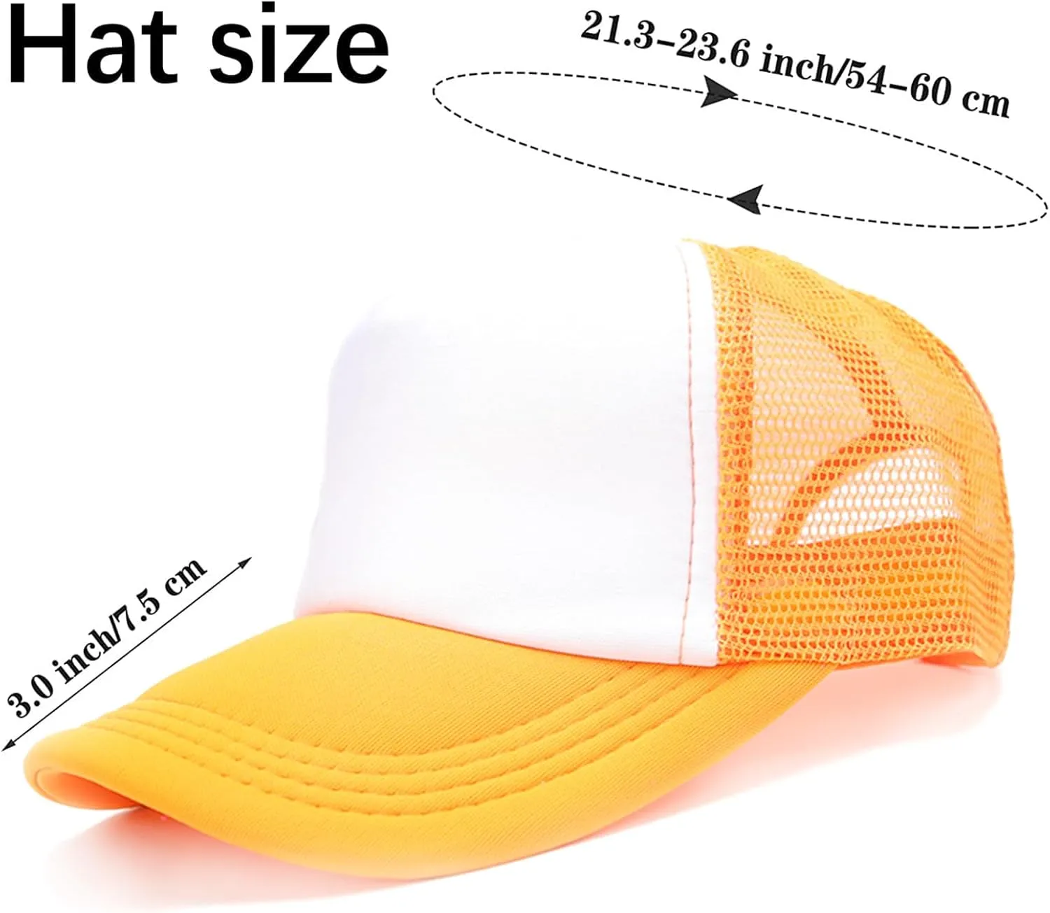 ORJ Unisex Sublimation Blank Mesh Baseball Cap Polyester Mesh Trucker Hat Bulk