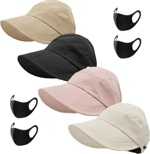 Outdoor Uv Protection Hollow Top Sun Hat, 2024 New Upgrated Women's Outdoor Uv Protection Hollow Top Wide Brim Sun Hat