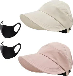 Outdoor Uv Protection Hollow Top Sun Hat, 2024 New Upgrated Women's Outdoor Uv Protection Hollow Top Wide Brim Sun Hat