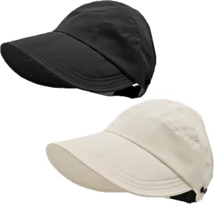 Outdoor UV Protection Hollow Top Sun Hat, 2024 New Women's Large Brim Uv Protection Empty Top Sun Hat Wide Hat