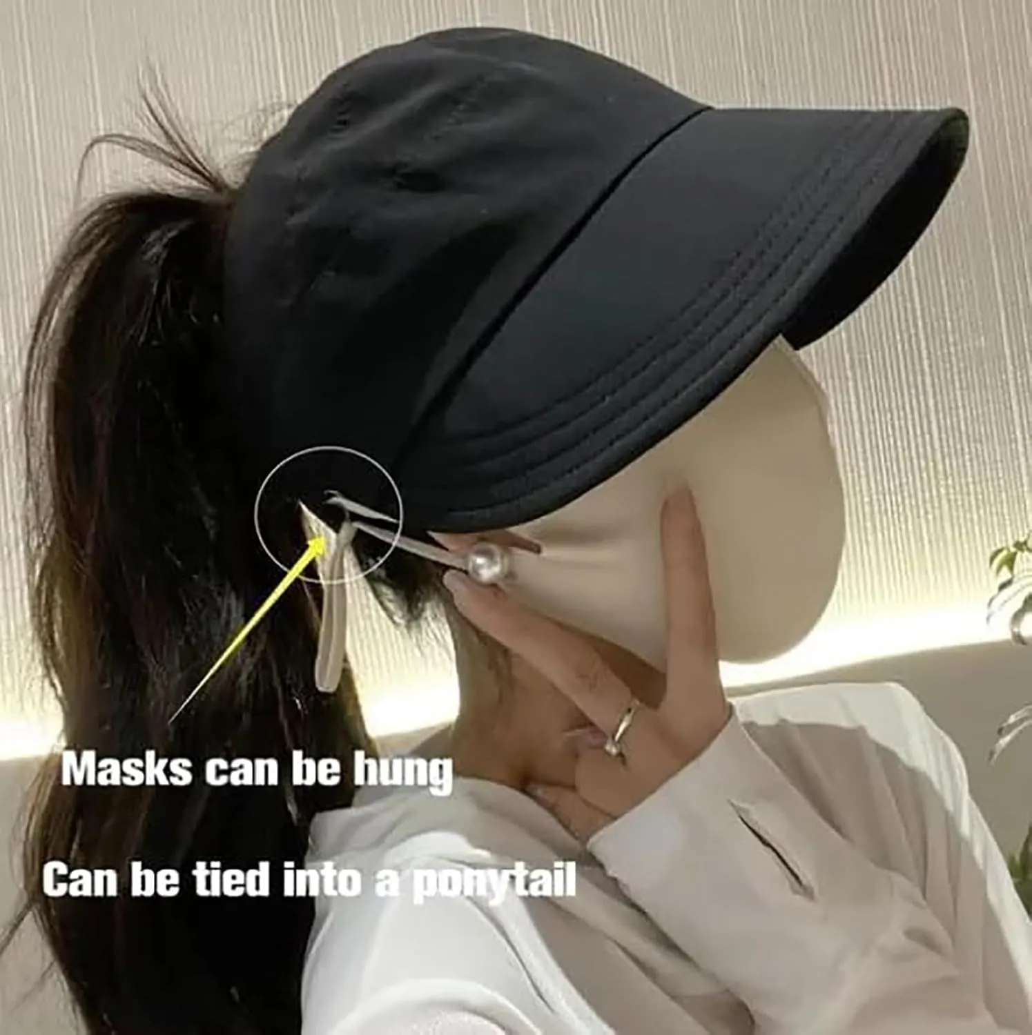 Outdoor UV Protection Hollow Top Sun Hat, 2024 New Women's Large Brim Uv Protection Empty Top Sun Hat Wide Hat