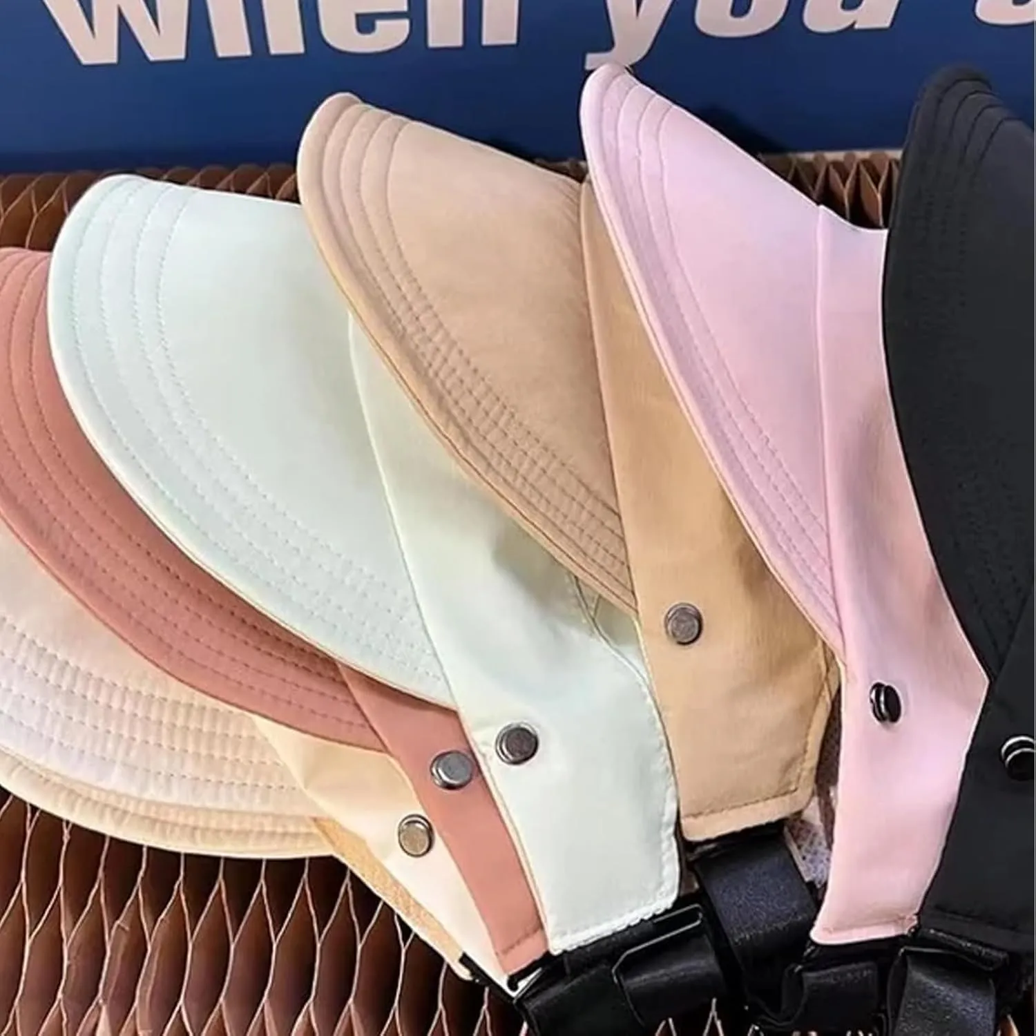 Outdoor UV Protection Hollow Top Sun Hat, 2024 New Women's Large Brim Uv Protection Empty Top Sun Hat Wide Hat