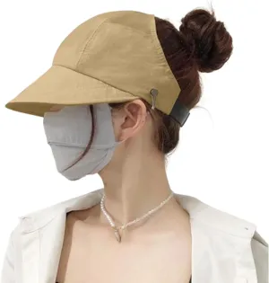Outdoor UV Protection Hollow Top Sun Hat, 2024 New Women's Large Brim UV Protection Empty Top Sun Hat