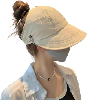Outdoor UV Protection Hollow Top Sun Hat, 2024 New Women's Large Brim UV Protection Empty Top Sun Hat