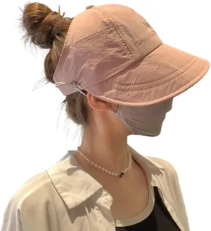 Outdoor UV Protection Hollow Top Sun Hat, 2024 New Women's Large Brim UV Protection Empty Top Sun Hat
