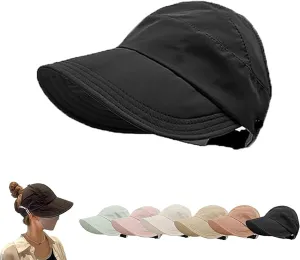 Outdoor Uv Protection Hollow Top Sun Hat, 2024 New Women's Outdoor Uv Protection Hollow Top Wide Brim Sun Hat