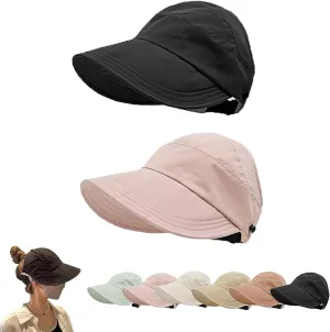 Outdoor Uv Protection Hollow Top Sun Hat, 2024 New Women's Outdoor Uv Protection Hollow Top Wide Brim Sun Hat