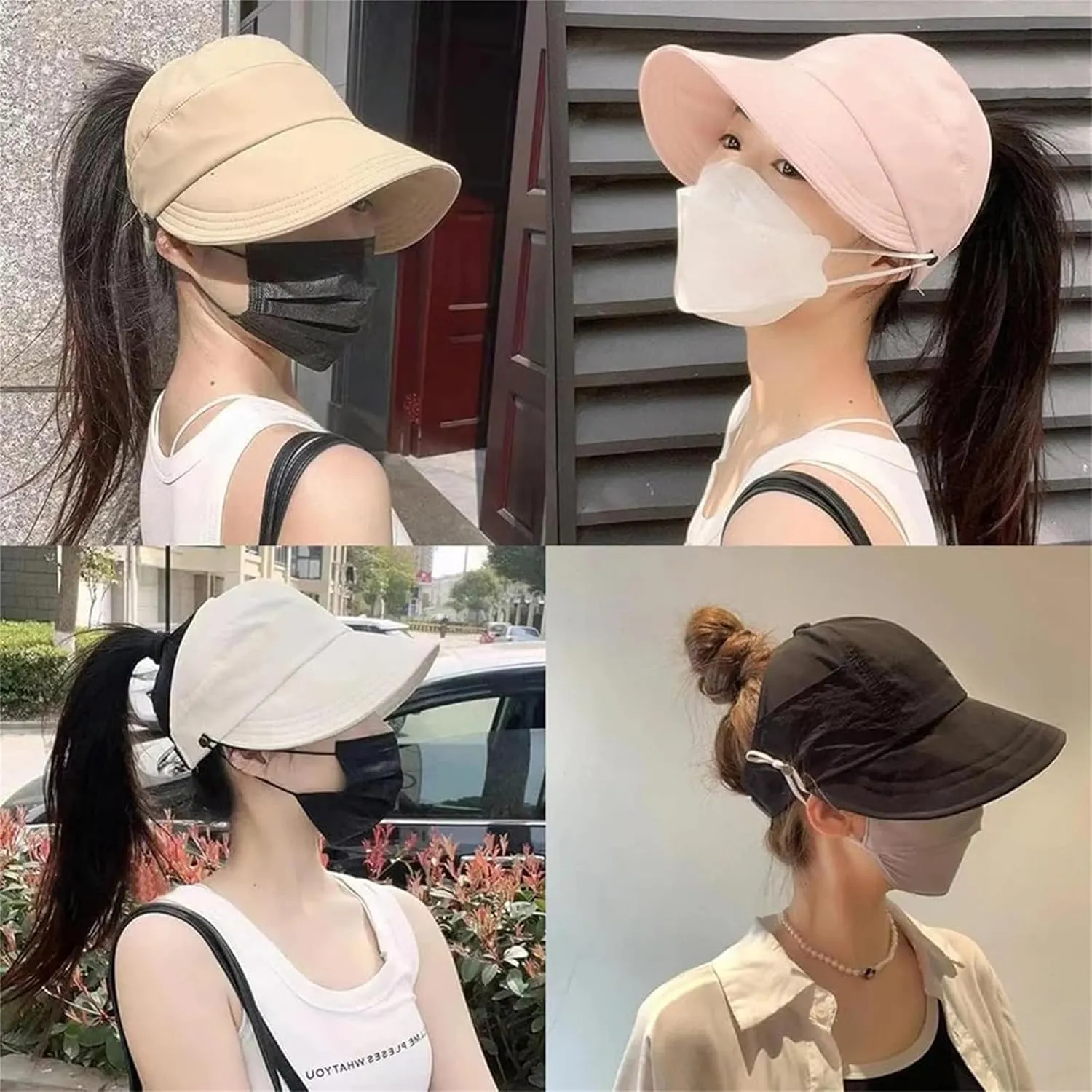 Outdoor UV Protection Hollow Top Sun Hat New classupery Wide Brim Breathable Empty Top Summer Sun Hat